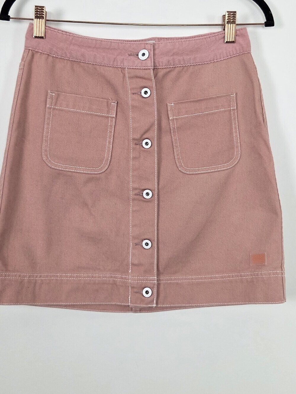 Scotch & Soda Cotton Coral Peach Button-Up Mini Skirt Size XS